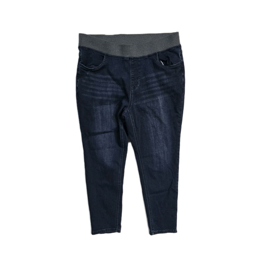 bloom chic Dwnim Pull On Skinny Jeans Women's  Stretch‎ Waist 18 Dark Wash